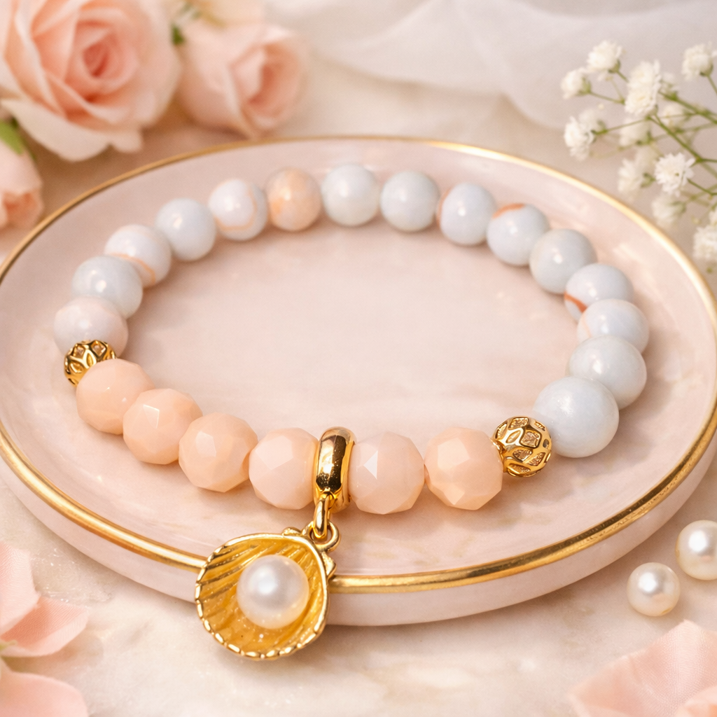 Bracelet Rice Porcelain + Persian Stone